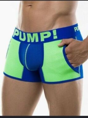 PUMP! Men’s Blue & Neon Green Performance Boxer Briefs